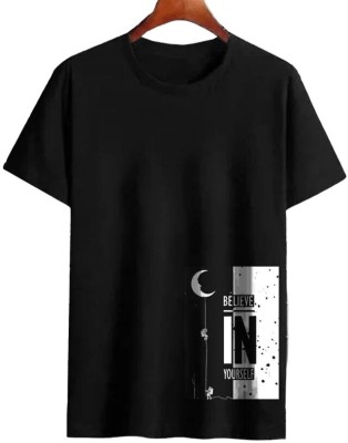 GLOBAL NOMAD Printed Men Round Neck Black T-Shirt