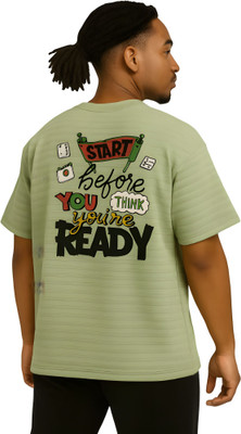 RAKOS Graphic Print Men Round Neck Green T-Shirt