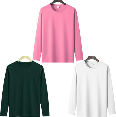 MISTY COLLECTION Solid Men Round Neck Multicolor T-Shirt