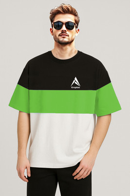 Kroptee Colorblock Men Round Neck Multicolor T-Shirt