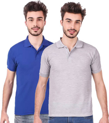 YUALIN CREATION Self Design Men Polo Neck Multicolor T-Shirt