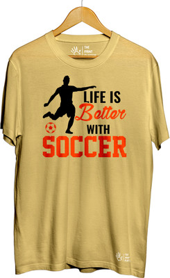 THE PRINT PLATTER Printed Men Round Neck Yellow T-Shirt