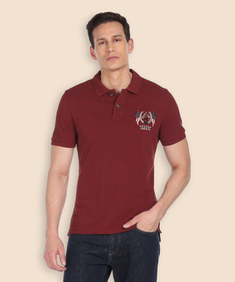 U.S. POLO ASSN. Solid Men Polo Neck Red T-Shirt