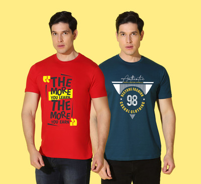 WOOSTRO Typography Men Round Neck Multicolor T-Shirt