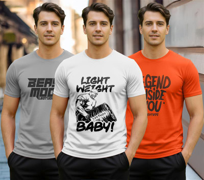 Leotude Graphic Print Men Round Neck Multicolor T-Shirt