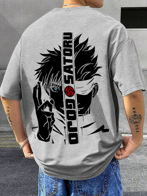 TeeBrozz Printed Men Round Neck Grey T-Shirt