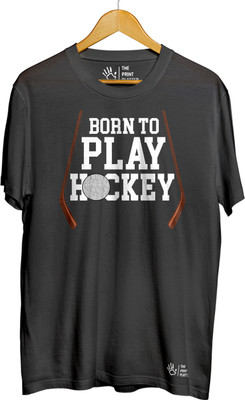 THE PRINT PLATTER Printed Men Round Neck Black T-Shirt