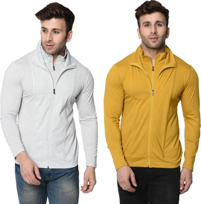 JB Jagoboy Solid Men Turtle Neck Grey, Yellow T-Shirt