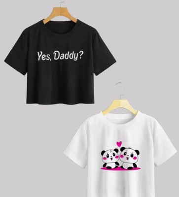 Rauf clothing Printed Women Round Neck Multicolor T-Shirt