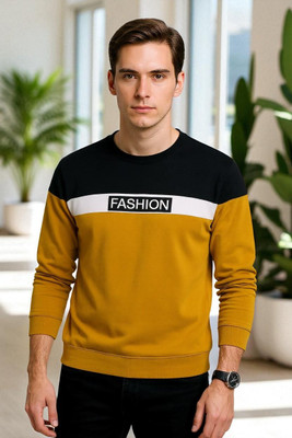 Autna Printed Men Round Neck Yellow T-Shirt