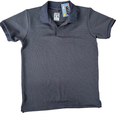 FASOZ Self Design Men Polo Neck Grey T-Shirt