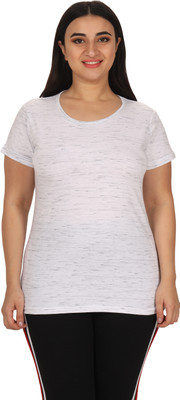 KEOTI Solid Women Round Neck White T-Shirt