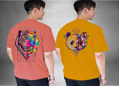 Lecowar Graphic Print Men Round Neck White T-Shirt