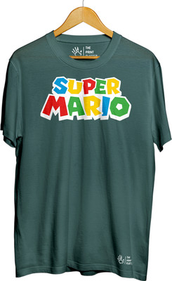 THE PRINT PLATTER Printed Men Round Neck Dark Green T-Shirt