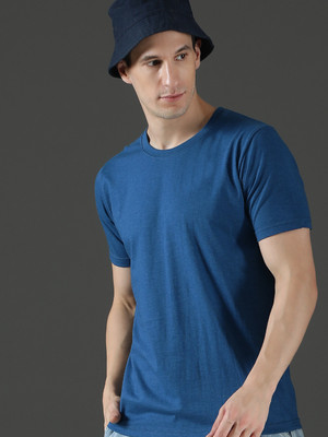 EPPE Solid Men Round Neck Dark Blue T-Shirt