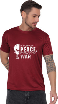 SaurabhEcomX Typography Men Round Neck Maroon T-Shirt
