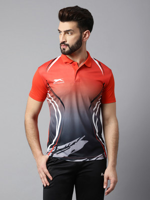 Shiv Naresh Printed Men Polo Neck Red T-Shirt