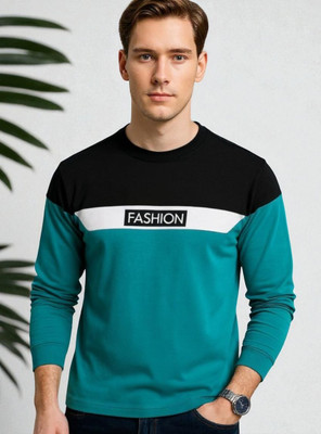 Autna Printed Men Round Neck Green, Black T-Shirt