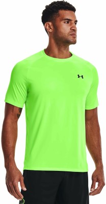 UNDER ARMOUR Solid Men Round Neck Green T-Shirt