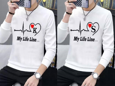 AFCollection Printed Men Round Neck White T-Shirt