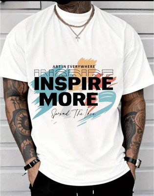 BLOSSOMTRADER Printed Men Round Neck White T-Shirt