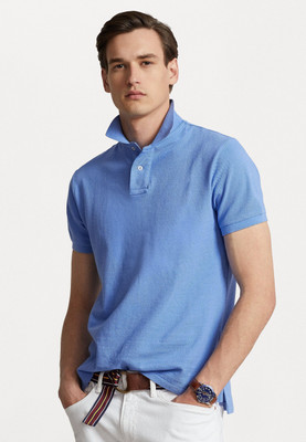 SOULSTITCH Solid Men Polo Neck Light Blue T-Shirt