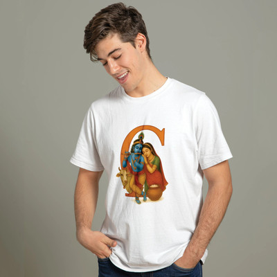 Binayak Graphic Print Men Round Neck White T-Shirt