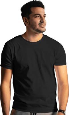 SoulAlpha Solid Men Round Neck Black T-Shirt