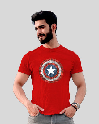 JP Creation Printed Men Round Neck Red T-Shirt