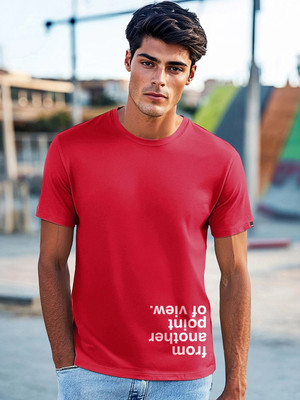 BEWAKOOF Printed Men Round Neck Red T-Shirt