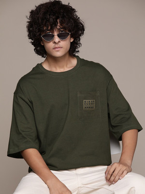Roadster Solid Men Round Neck Green T-Shirt