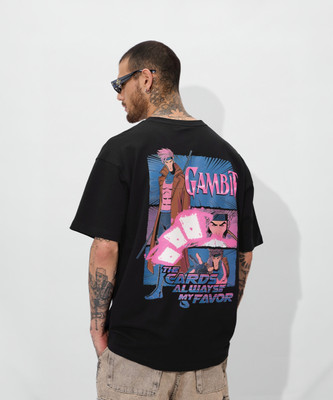 The Souled Store Superhero Men Round Neck Black T-Shirt