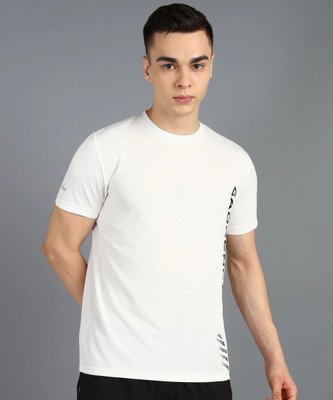 Adrenex Printed Men Round Neck White T-Shirt