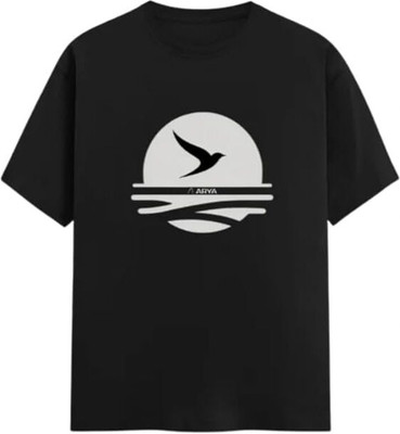 ARYA Graphic Print Men Round Neck Beige T-Shirt