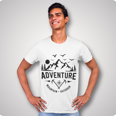 Trendyian Printed Men Round Neck White T-Shirt