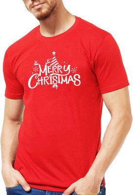 BESTEESCLOTHING Typography Men Round Neck Red T-Shirt