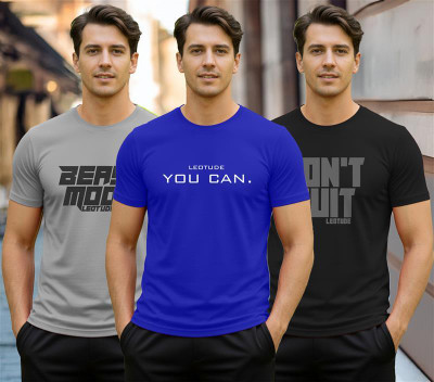Leotude Printed Men Round Neck Multicolor T-Shirt