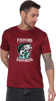 SaurabhEcomX Graphic Print Men Round Neck Maroon T-Shirt