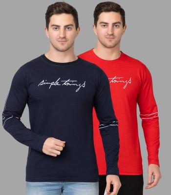 Pyro Spirit Printed Men Round Neck Dark Blue, Red T-Shirt