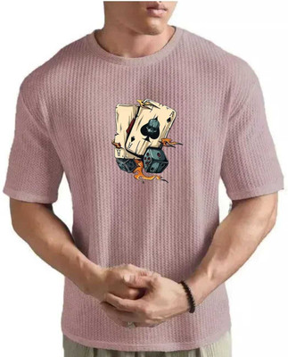 BOOM BAAM Solid Men Round Neck Orange T-Shirt