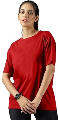 UNERI Solid Women Round Neck Black T-Shirt