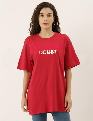 SPOWEARY Printed Men Round Neck Maroon T-Shirt