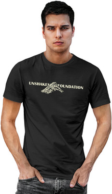 Fighterhero Printed Men Round Neck Black T-Shirt