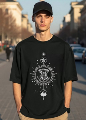 Lynk Club Printed, Graphic Print Men Round Neck Black T-Shirt