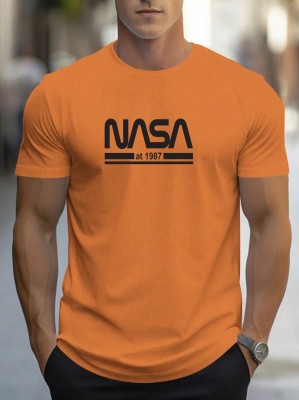 Hari Om Enterprises Graphic Print Men Round Neck Orange T-Shirt