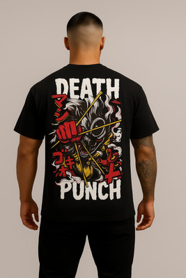 Tees And Tones Graphic Print Men Round Neck Black T-Shirt