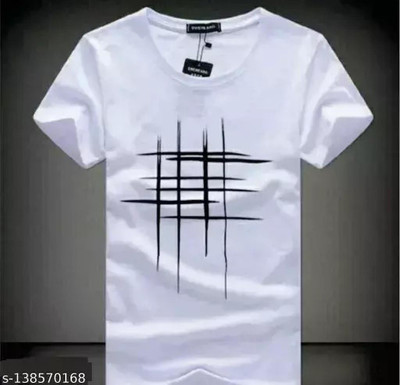 V DAS Printed Men Round Neck White T-Shirt