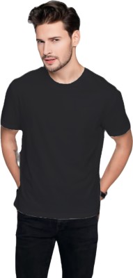 MKTEES Solid Men Round Neck Black T-Shirt