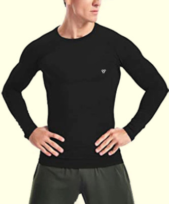 Kyk Solid Men Round Neck Black T-Shirt