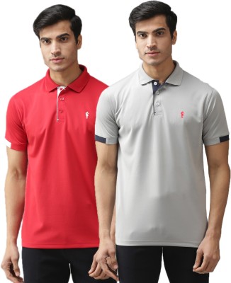 EPPE Self Design Men Polo Neck Red, White, Black, Grey T-Shirt